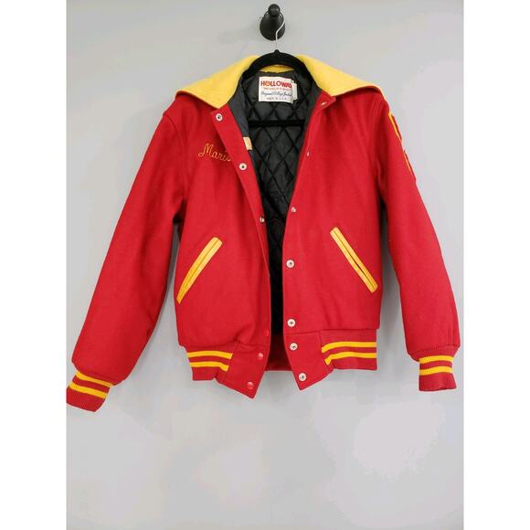 Cheerleader Wool Letterman Varsity Jacker Red 1987 80s Andrean Vintage High Scho - Picture 5 of 11